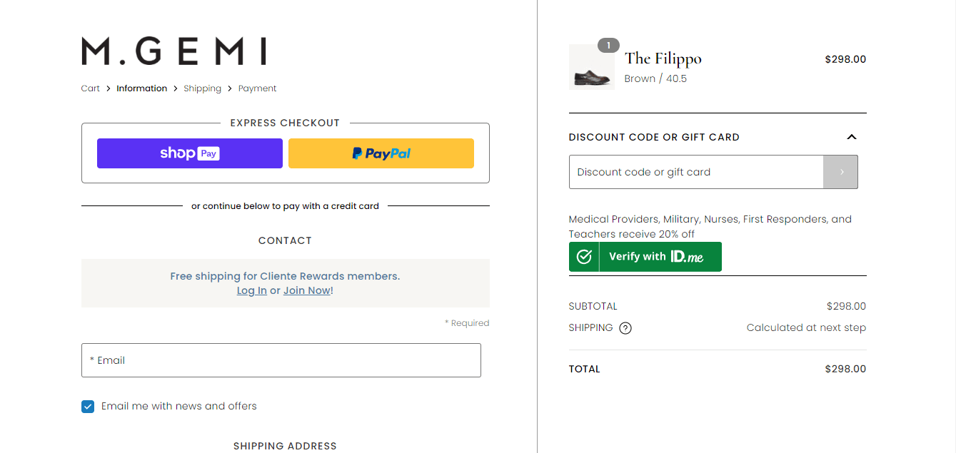 How to apply M. Gemi coupon code